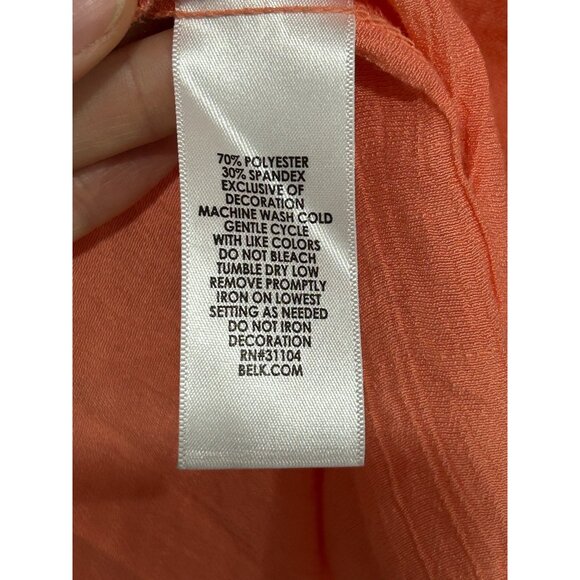 Kim Rogers Coral Sleeveless Top Crochet Neckline Detail Size Medium - Picture 6 of 9